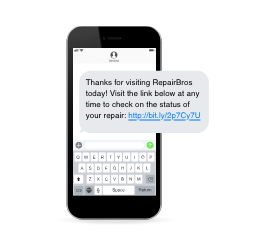 screenshot of SMS customer engagement through Qsite