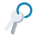 Icon of keys on a blue key chain