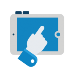 Tablet icon with hand